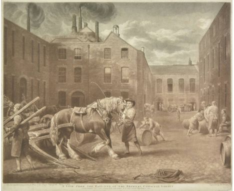 * Ward (William). A View of the East-End of the Brewery Chiswell Street, G. Garrard, Jany. 1st. 1792. uncoloured mezzotint pr