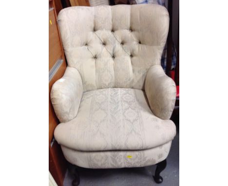 Upholstered Button Backed Armchair 