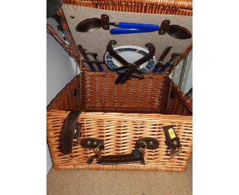 Wicker Hamper and Contents 