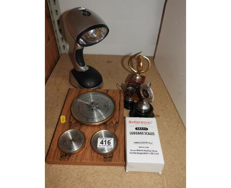 Barometer, Luggage Scales and Lamp etc 