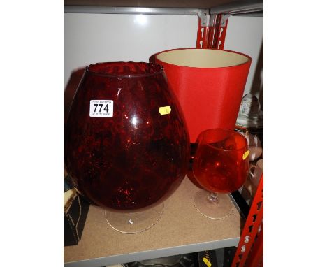 Large Glass Balloon Vase, Lamp etc 