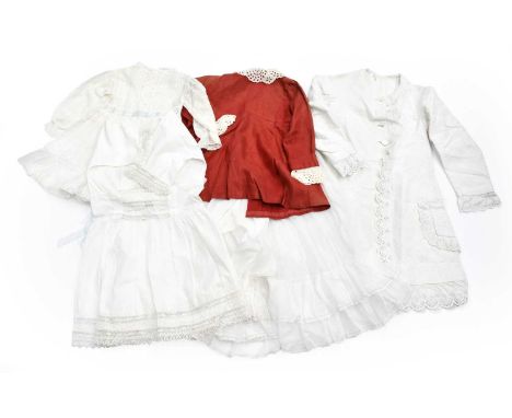 Late 19th/Early 20th Century Children's Costume, comprising white cotton lawn sleeveless toddler dress with double gathered t