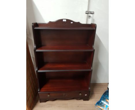 MAHOGANY SINGLE DRAWER BOOK SHELF