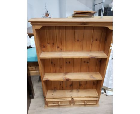 MODERN PINE 2 SHELF OVER 2 DRAWER BOOK CASE