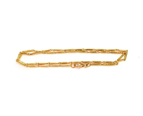 A 9 carat gold fancy link necklace, length 47cm .  Gross weight 11.9 grams. 