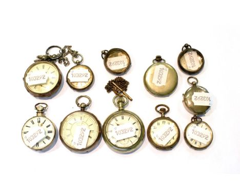 A George III pocket watch, locking pair case, J. Ryland, London (a.f.); together with a silver cased 'Centre Seconds Chronogr