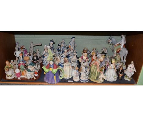 A large quantity of Continental porcelain bisque and composition figures and figure groups 