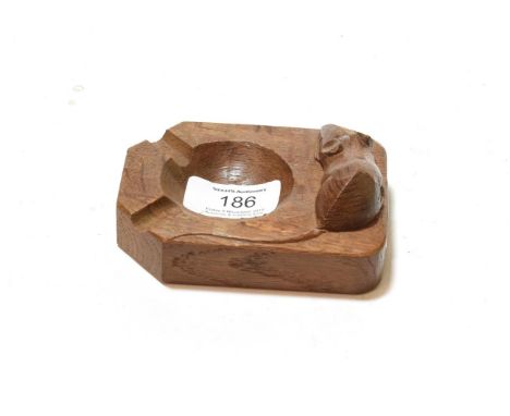 A Robert Mouseman Thompson oak ashtray 