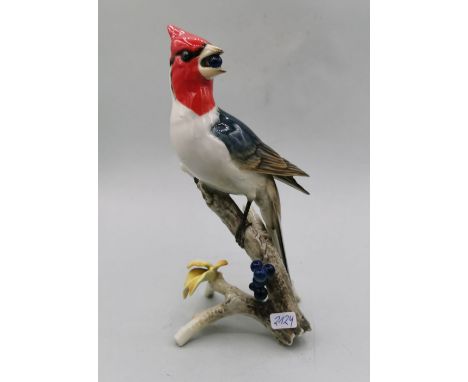 VOGELFIGUR: "Kardinal", Porzellan, Manufaktur L. Hutschenreuther in Selb, Marke ca. 1887 - ca. 1920, Entwurf G. R. Granget. N