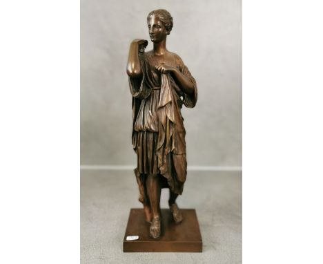 SKULPTUR: "Diana von Gabii", Bronze, braun patiniert, Reduktionskopie / Bronzeguss des 19. Jh. nach der berühmten römischen M