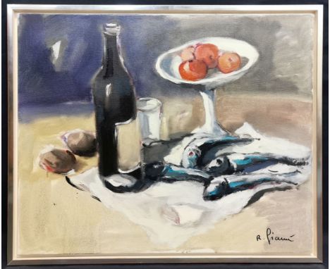 GIANNI, ROBERTO (Venedig 1934-2006 ebd.), Gemälde: "Natura Morta" - Stillleben, Öl auf Leinwand, unten rechts signiert "R. Gi