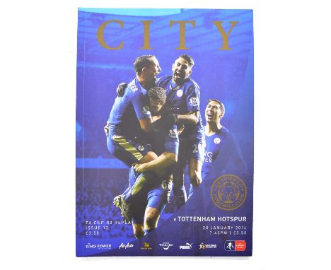 Leicester City signed matchday programme, vs Tottenham Hotspur 20/01/2016 FA Cup, signed by Demari Gray, Marcin Wasilewski an