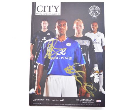 Leicester City signed matchday programme, vs Sunderland 11/08/2012, signed by Kasper Schmeichel, Wes Morgan, Nigel Pearon, Ri