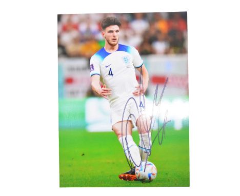 Signed Declan Rice 6x8 colour photograph, whilst playing for England