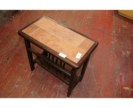 A vintage tile topped magazine rack. postage unavailable