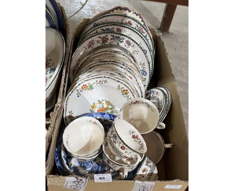 Two boxes of Spode and other dinner and teaware 