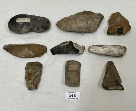 A study collection of Palaeolithic or Neolithic flint implements