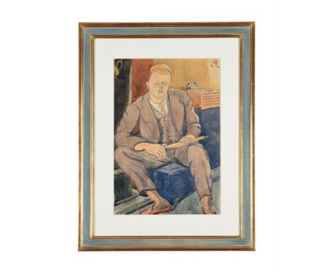 λ KARL HAGEDORN (BRITISH 1889-1969)PORTRAIT OF A YOUNG MANPencil and watercolourSigned with monogram and dated 22 (upper righ