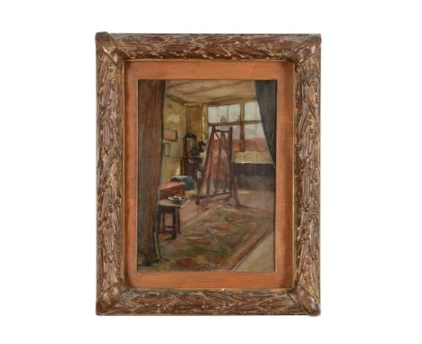 λ SIR GERALD FESTUS KELLY (BRITISH 1879-1972)FEMALE ARTIST, SEATED AT HER EASEL Oil on panel 26.5 x 19cm (10¼ x 7¼ in.)Proven