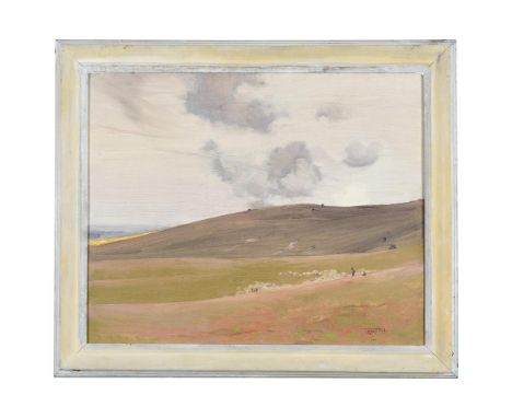 FRED HALL (BRITISH 1860-1948)BURGHCLERE HILLS, HAMPSHIRE Oil on board Signed (lower right)32.5 x 40.5cm (12¾ x 15¾ in.)Condit