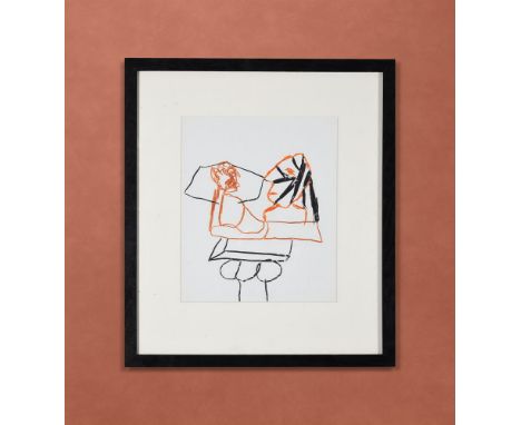λ SIR SIDNEY NOLAN (AUSTRALIAN 1917-1992)UNTITLED Coloured crayon on photographic paper Signed and dated 8 Jan 86 (verso) 30.