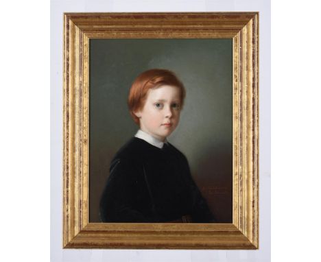 GUIDO PHILLIP SCHMITT (GERMAN 1834-1922) PORTRAIT OF A YOUNG BOYOil on canvasSigned, dated and inscribed 'London 1867' (lower
