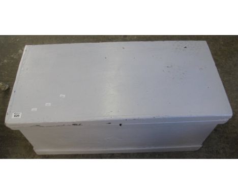 Vintage painted pine trunk with metal carrying handles. (B.P. 24% incl. VAT) 