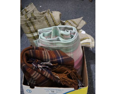 Three vintage check blankets, various colours. (3)(B.P. 24% incl. VAT)