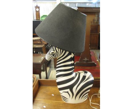 Zebra table lamp with shade. (B.P. 24% incl. VAT)