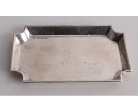 Railway Interest - A George V silver hallmarked trinket tray, inscribed General Strike May 1926, To Mrs Cowdell Barratt With 