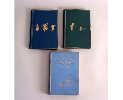 A.A.Milne; Winnie The Pooh, First Edition, 1926, green and gilt; The Christopher Robin Story Book, First Edition, 1929, pale 