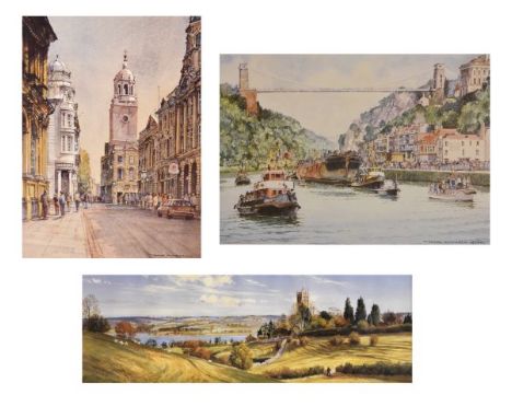 Frank Shipsides - Two signed limited edition prints, 'The Return Of The S.S. Great Britain 1970', 87/850, and 'Corn Street Br