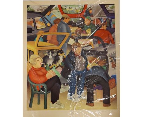 Beryl Cook - Signed limited edition coloured print - The Boot Sale, No. 255/650, published by the Alexander Gallery, signed i