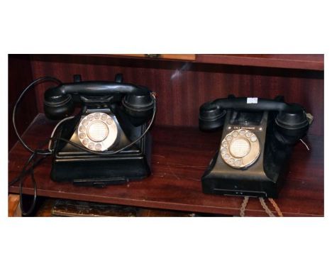Two black Bakelite GPO telephones   Condition: 