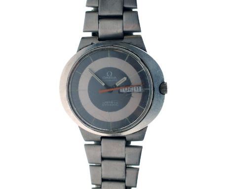 Omega gent's 'Genève Dynamic' automatic stainless steel wristwatch, the black dial with silver chapter ring and baton markers