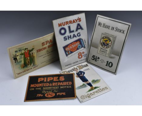 Advertising - Tobacco - an early 20th century promotional shop display tinplate easel showcard, Double Blue Hand Made Virgini