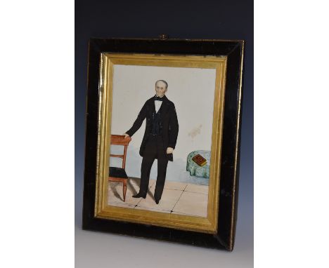 American School (19th century)Portrait of a Gentlemaninscribed in pencil John Gilligan, Kentucky, a Likeness, PRH 1855, water
