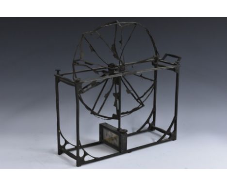 A 19th century brass Biram's Patent Anemometer, by Davis, Optician, Derby, 31cm wheel, 40cm wide, c. 1850John Davis announced