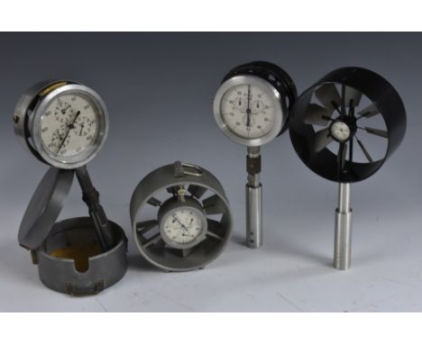 An 4" anemometer, by Davis of Derby, 2cm register, 21.cm over haft; others, (4)   