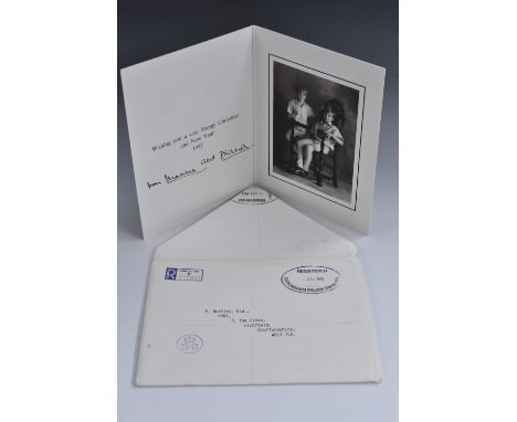 Royal Interest - Charles and Diana, Prince and Princess of Wales, 1989 Christmas signed card, autographed in MS black ink, en