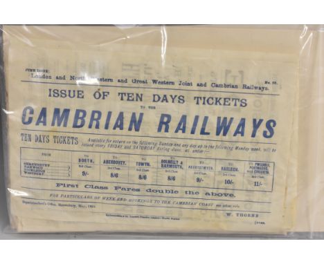 Railwayana - leaflet and notices, including London & North Western Railway, Shropshire Division, Programme of Half-day Holida