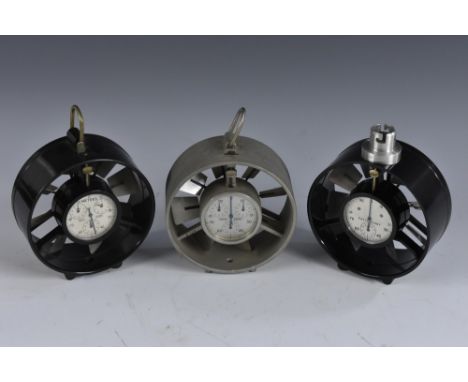 An 4" anemometer, by Davis of Derby, 13.5cm high overall, cased; others, (3)    