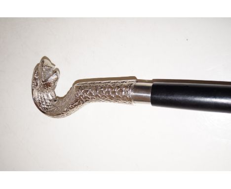 Walking stick with wooden cobra handle