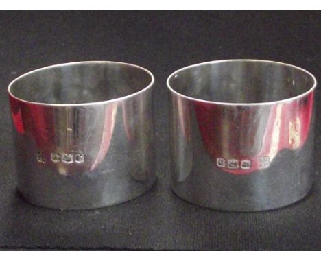 2x Silver napkin rings , Sheffield hallmark