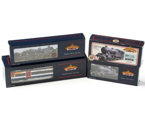 Four boxed Bachmann model railway locomotives, comprising 31-609A V3 Tank 67669 BR Lined Black E/Emblem, 31-604 V3 Tank 67666