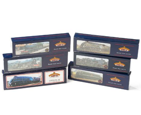 Six boxed Bachmann model railway locomotives, comprising 32-155 N Class 1864 Malachite Southern Green, 32-302 2251 Collett Go