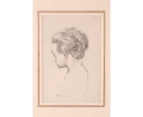Mervyn Peake (1911-67), 'Portrait of Maeve, Head Turned,' pencil on paper, signed, 25 cm x 16.5 cm framed and glazed.No creas