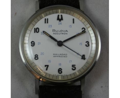 Bulova - an Acutron Railroad Approved stainless steel gentleman's wristwatch, circa 1967, case number 536663, movement 214H, 