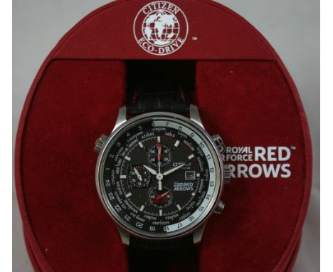 Citizen - an Eco Drive (solar panel) RAF Red Arrows chronograph date stainless steel gentleman's wristwatch, circa 2015, case