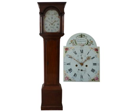 Joseph Barker, Easingwold - a Victorian oak painted dial eight day longcase clock, the 11" dial with secondary date and secon